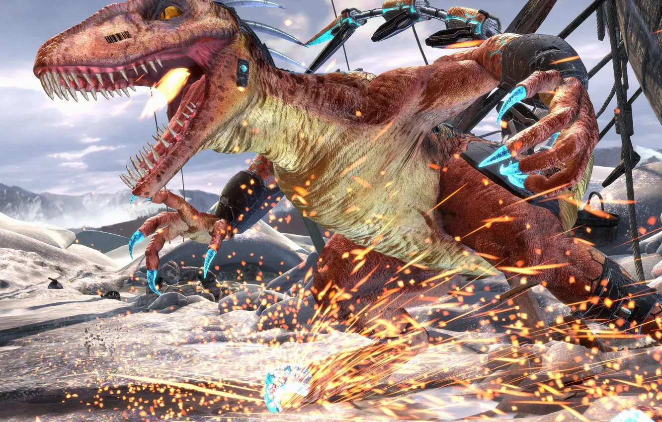 Фото обои Microsoft, fire, flame, game, fighter, armor, fight, animal