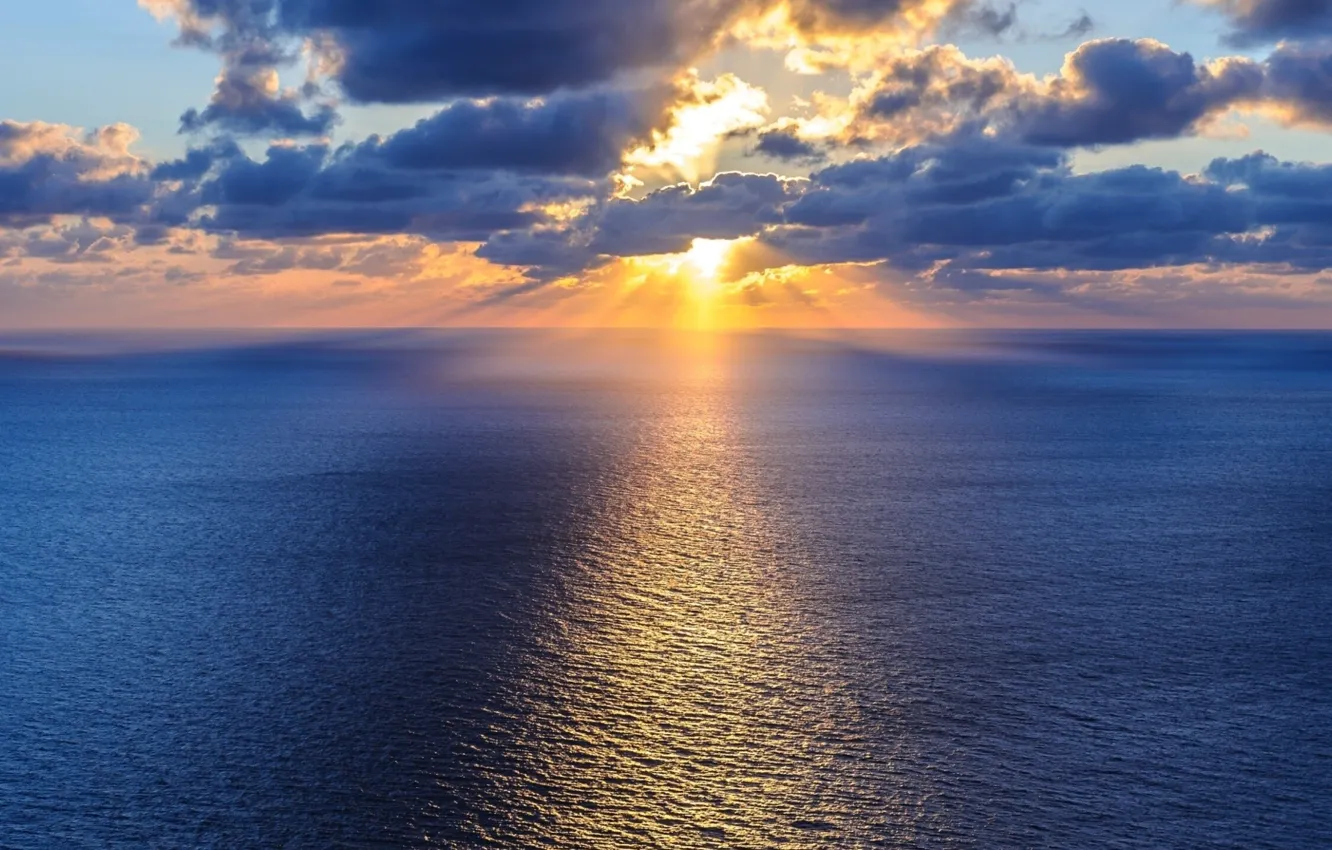 Фото обои Nature, Landscape, Sunset, Ocean, Surreal