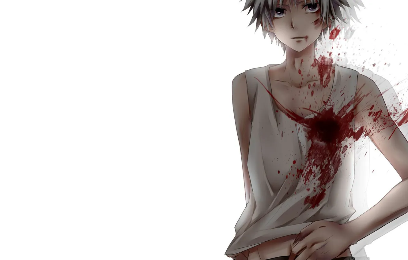 Фото обои кровь, пятна, боль, охотник, раны, Hunter x Hunter, Киллуа