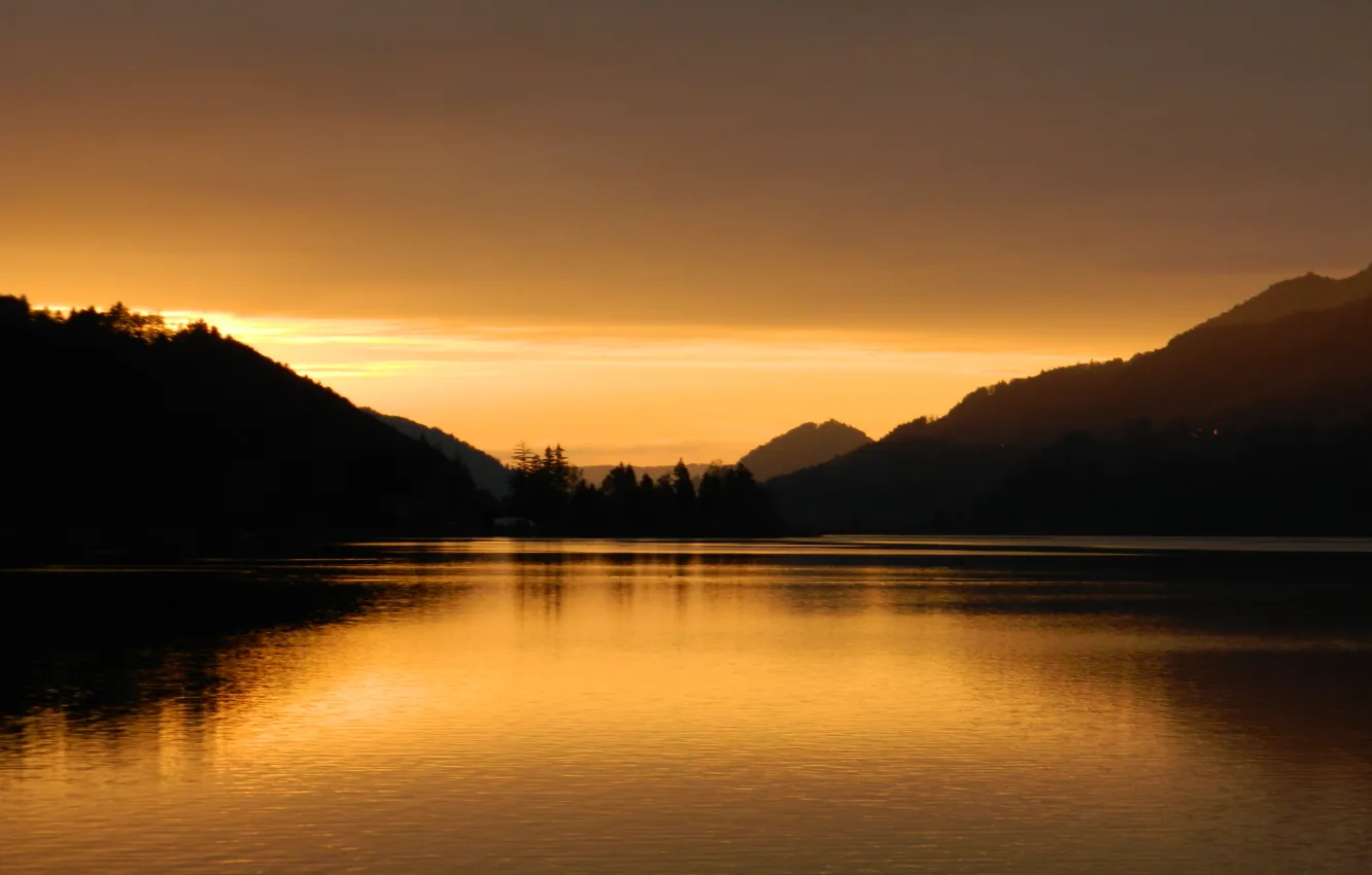 Фото обои Alpsee, Immenstadt, Sonnenuntergang