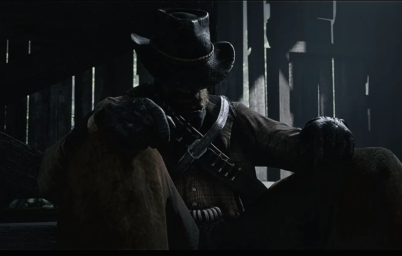 Фото обои HDR, Game, Sleeping, UHD, Red Dead Redemption 2, Xbox One X, Arthur Morgan, RDR2