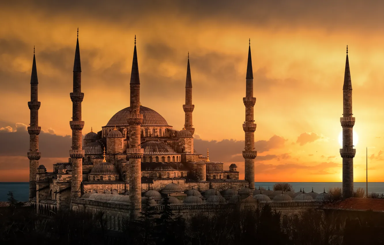 Фото обои mosque, Blue Mosque, Islam