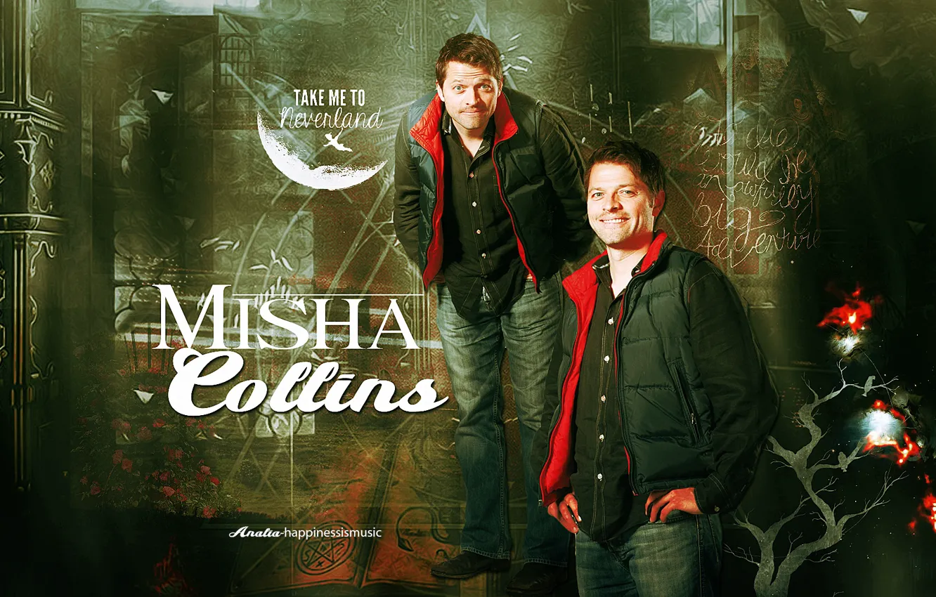 Фото обои коллаж, актёр, Миша Коллинз, Misha Collins, by happinessismusic