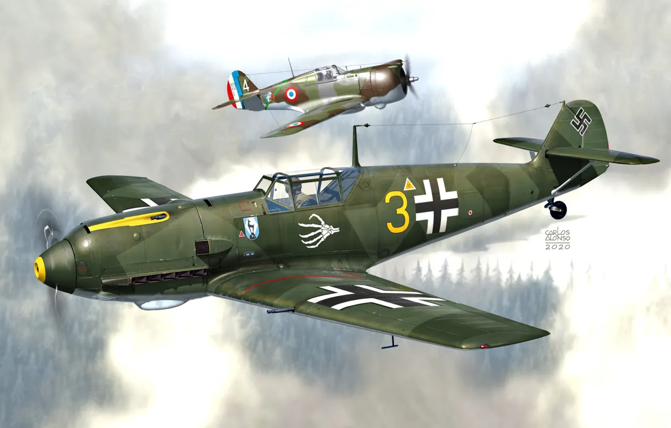 Фото обои JG51, Emil, Messerschmitt Bf 109, Боевой самолёт, Bf. 109E