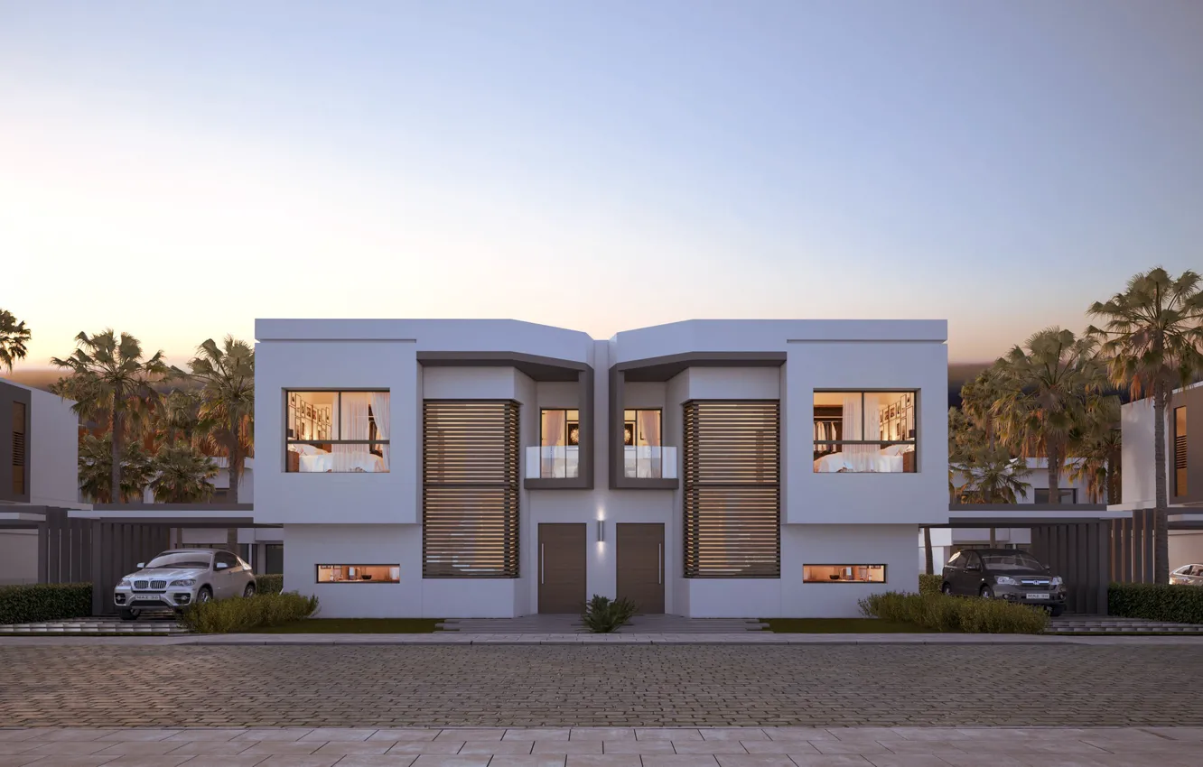 Фото обои дизайн, строение, France, симметрия, Modern Villa