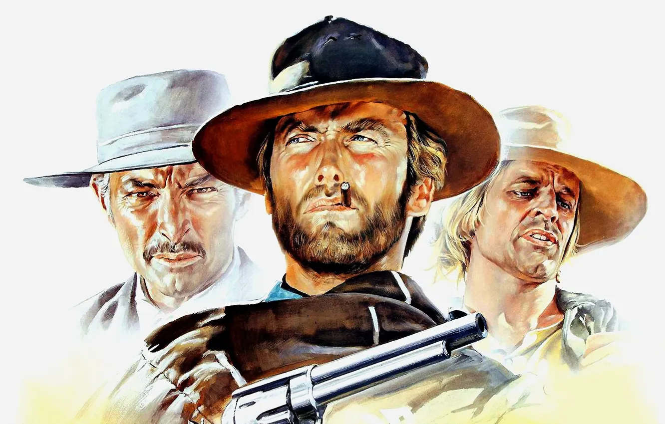 Фото обои cinema, gun, weapon, hat, 1965, man, movie, Clint Eastwood