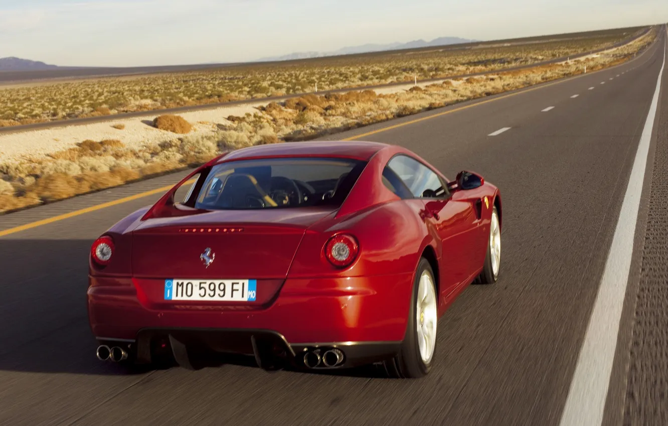 Фото обои Ferrari 599 GTB Fiorano, Luxury, Road Ahead