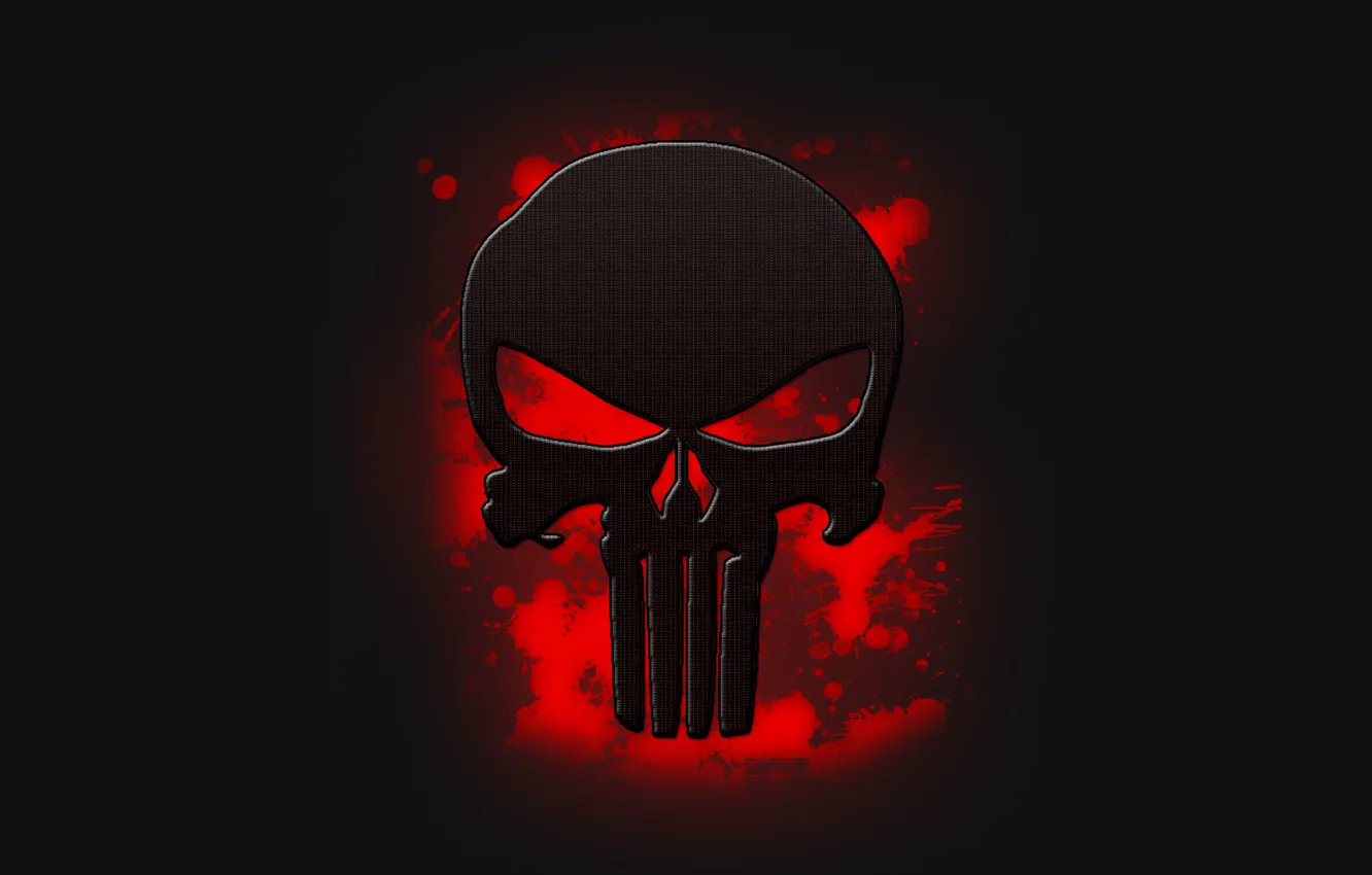 Фото обои skull, red, blood, Marvel Comics, artwork, The Punisher, red background, comics