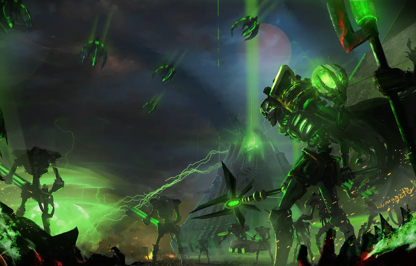 Фото обои army, Warhammer 40 000, monolith, Necrons, lord necron