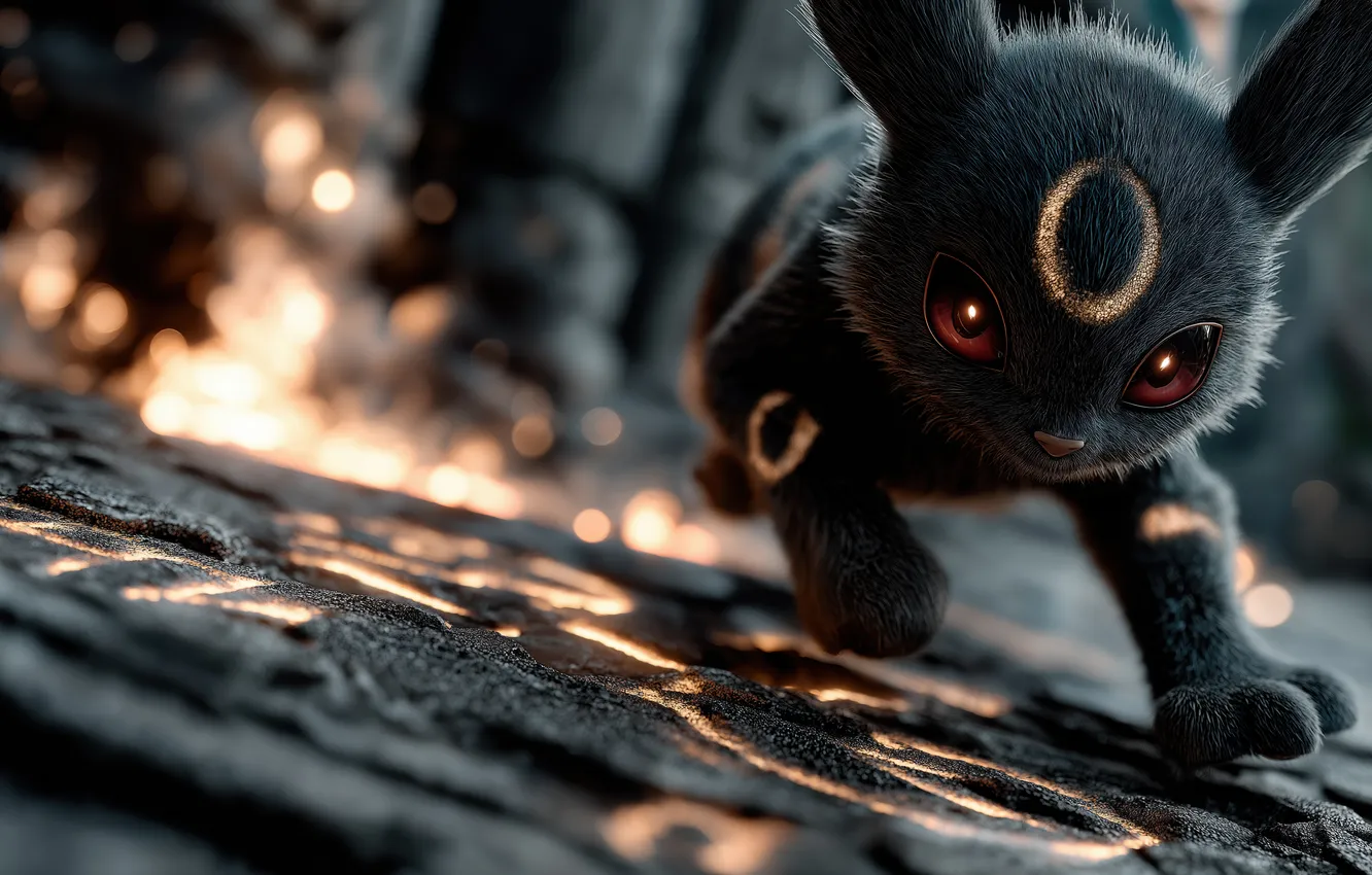 Фото обои покемон, Pokemon, Umbreon, Pokémon, ИИ арт, AI art