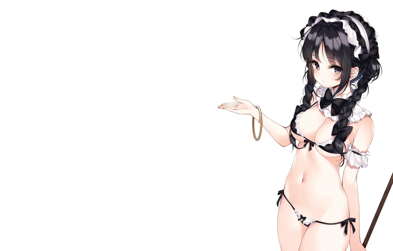 Фото обои girl, sexy, cleavage, long hair, boobs, anime, beautiful, pretty