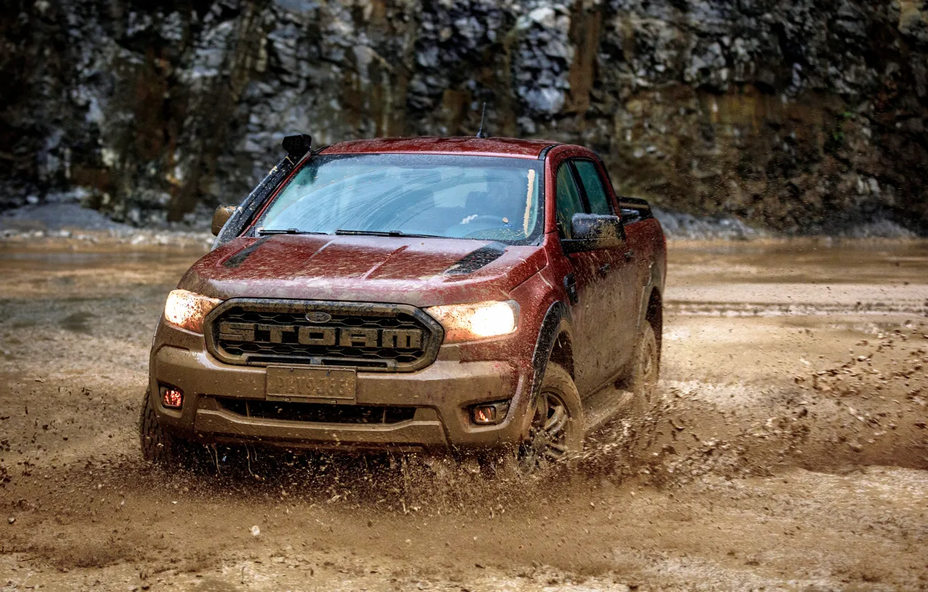 Фото обои Ford, грязь, перед, пикап, Storm, Ranger, 2020