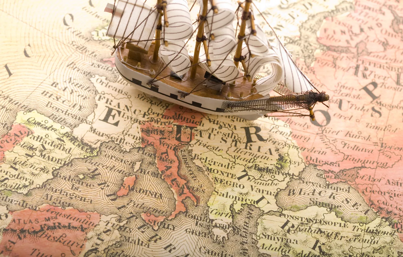 Фото обои корабль, карта, европа, europa, морская тема