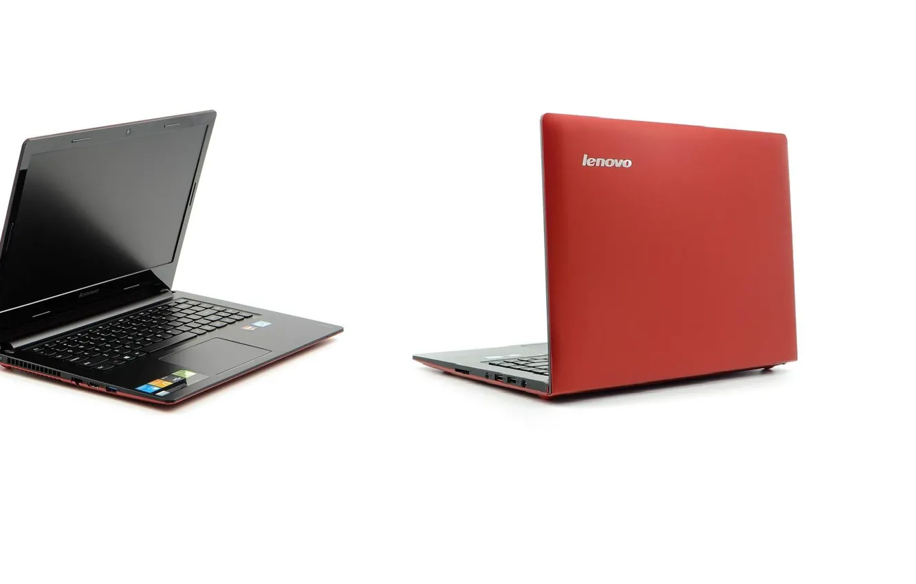 Фото обои красный, чёрный, белый фон, ноутбуки, Lenovo