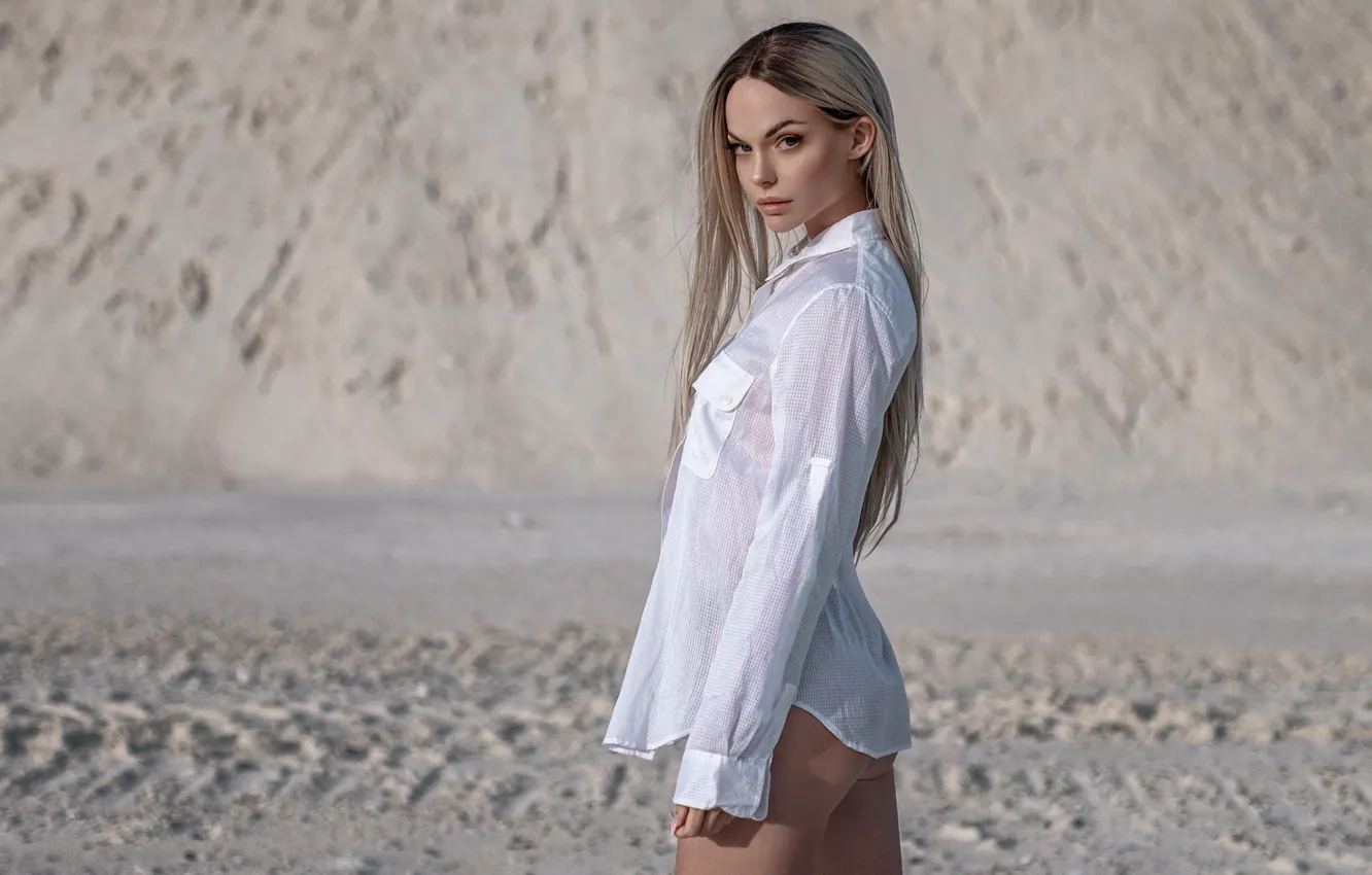 Фото обои взгляд, девушка, модель, рубашка, FlashnModels, flashnmodels, Sheila Meyhoff