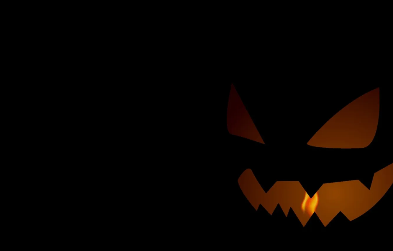 Фото обои Halloween, тыква, Хеллоуин, огонек