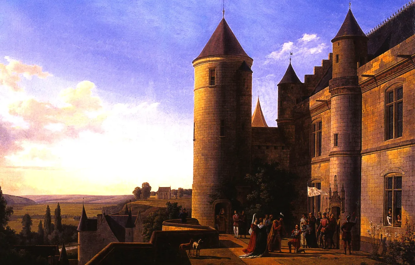 Фото обои 1819, Александр Луи Робер, Встреча Жанны Д'Арк с дофином Карлом в замке Лош, Миллин-Дюперье
