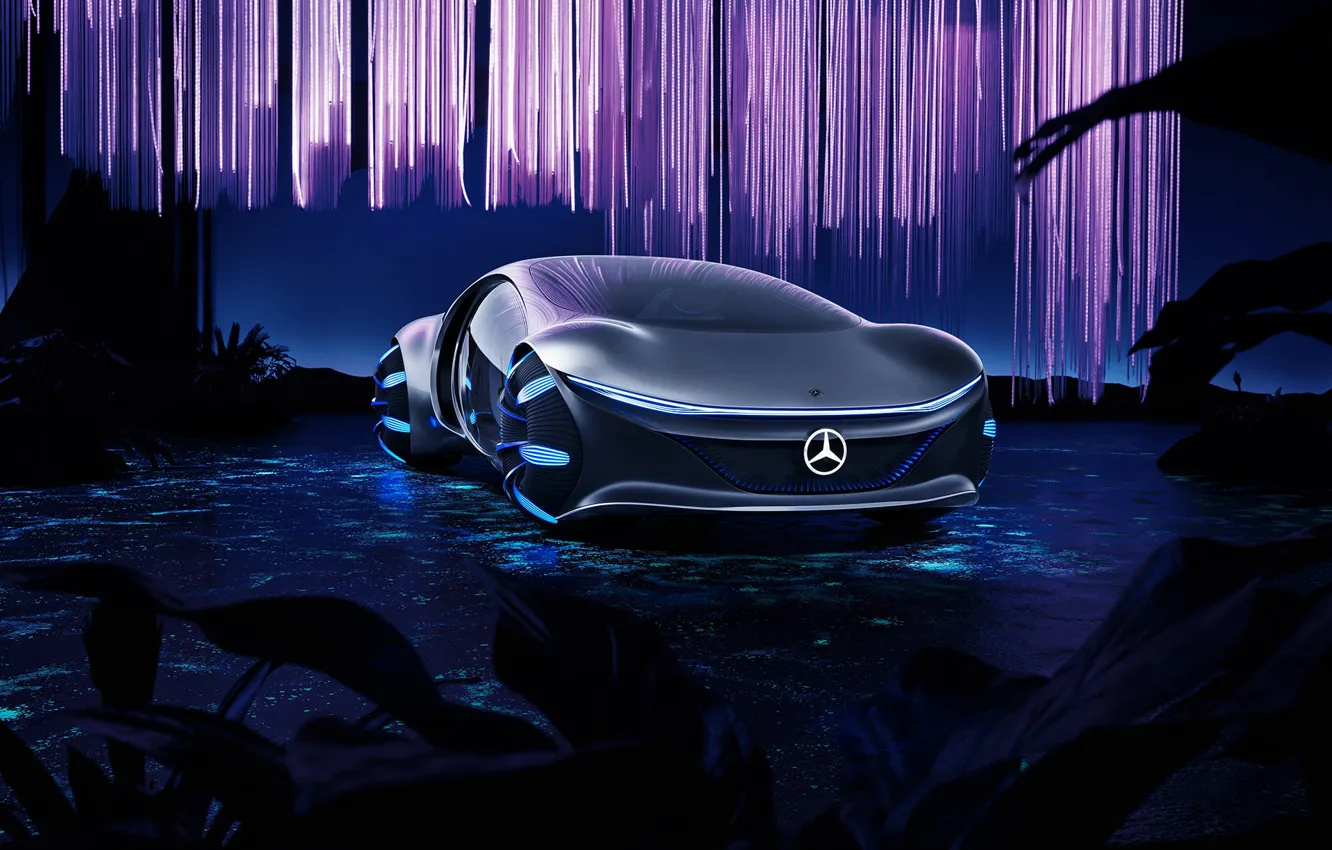Фото обои транспорт, Mercedes-Benz, автомобиль, новаторский концепт-кар, VISION AVTR
