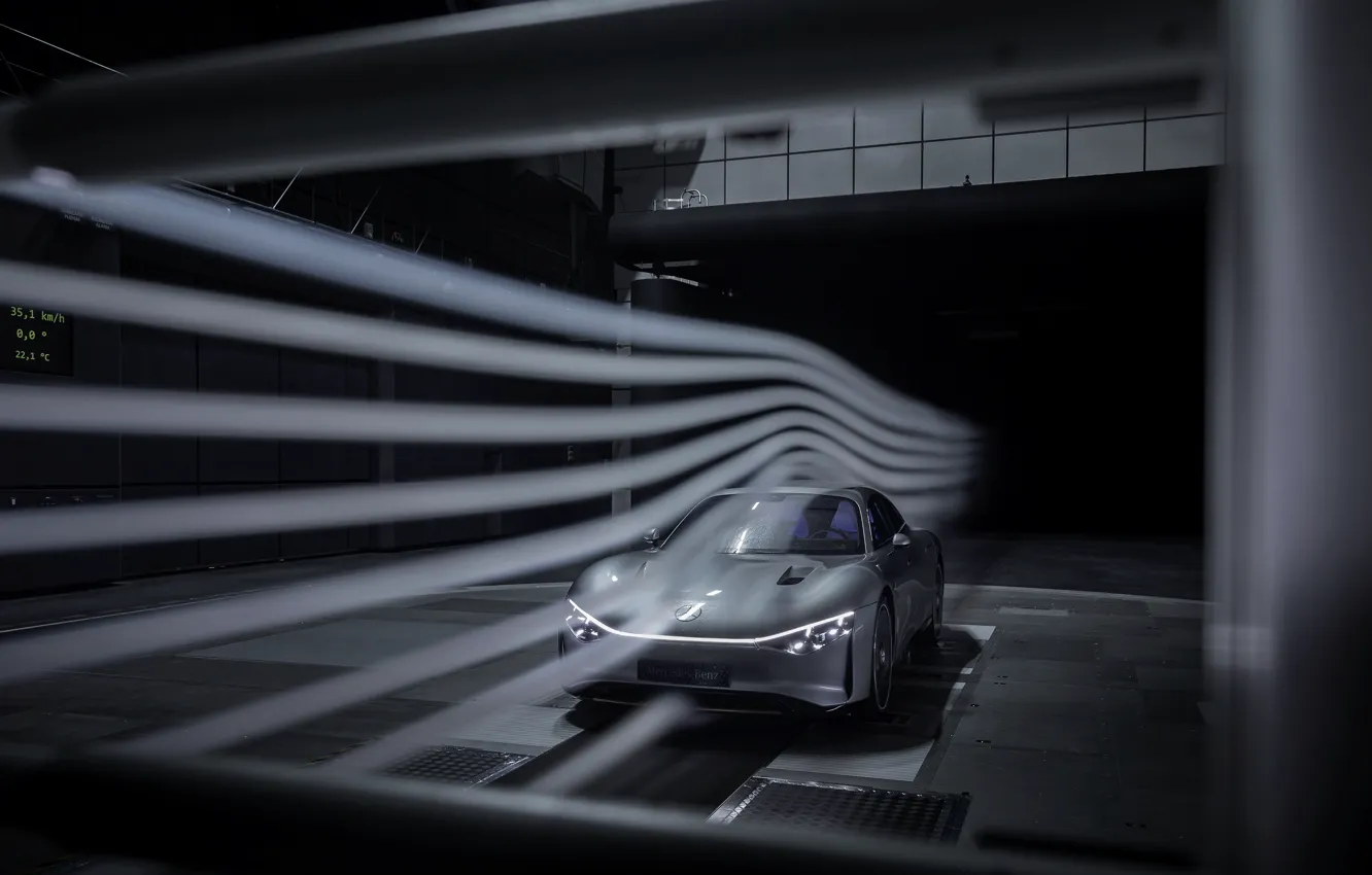 Фото обои купе, Mercedes-Benz, тесты, продувка, 2022, Vision EQXX Concept