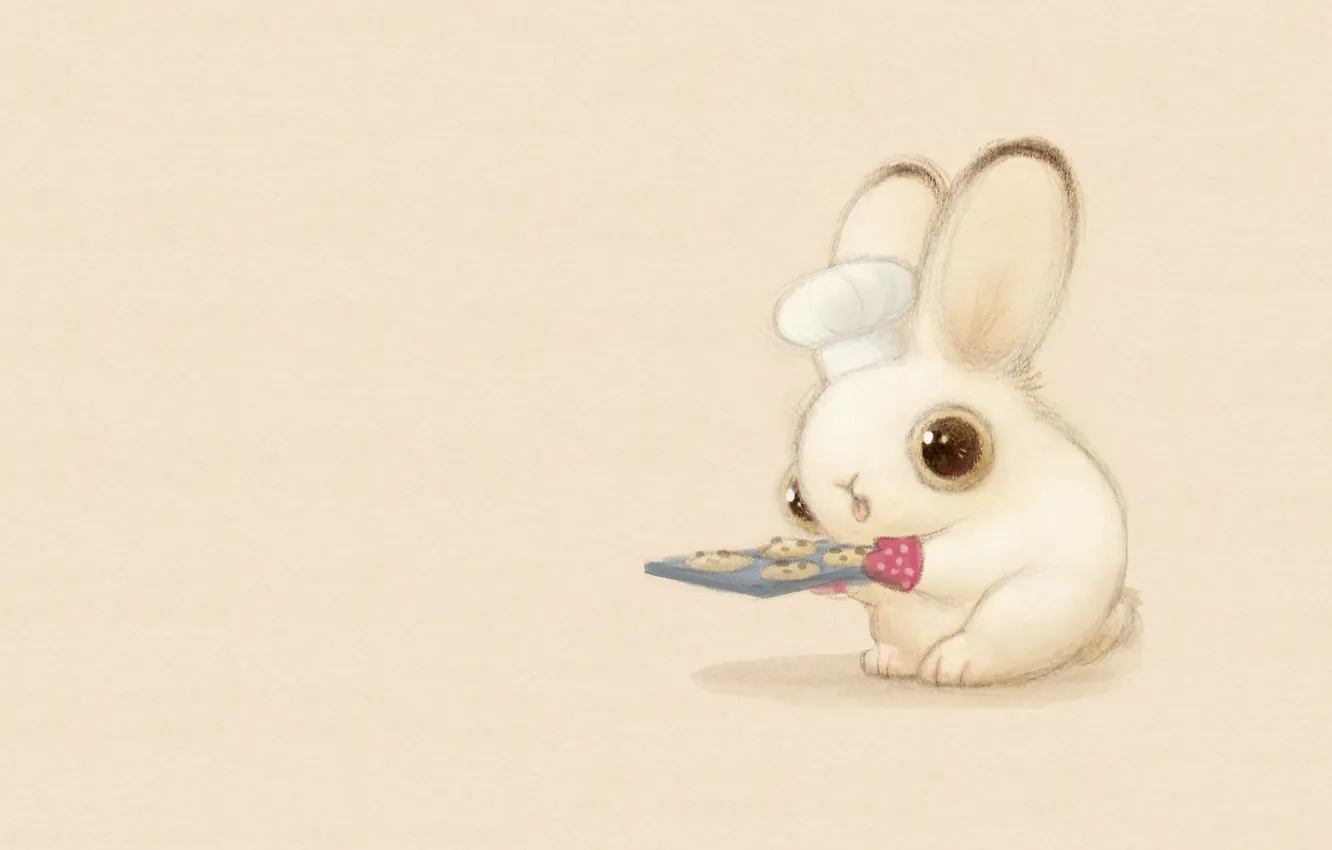 Фото обои кролик, арт, повар, зайчик, пушистик, печеньки, детская, sydney hanson