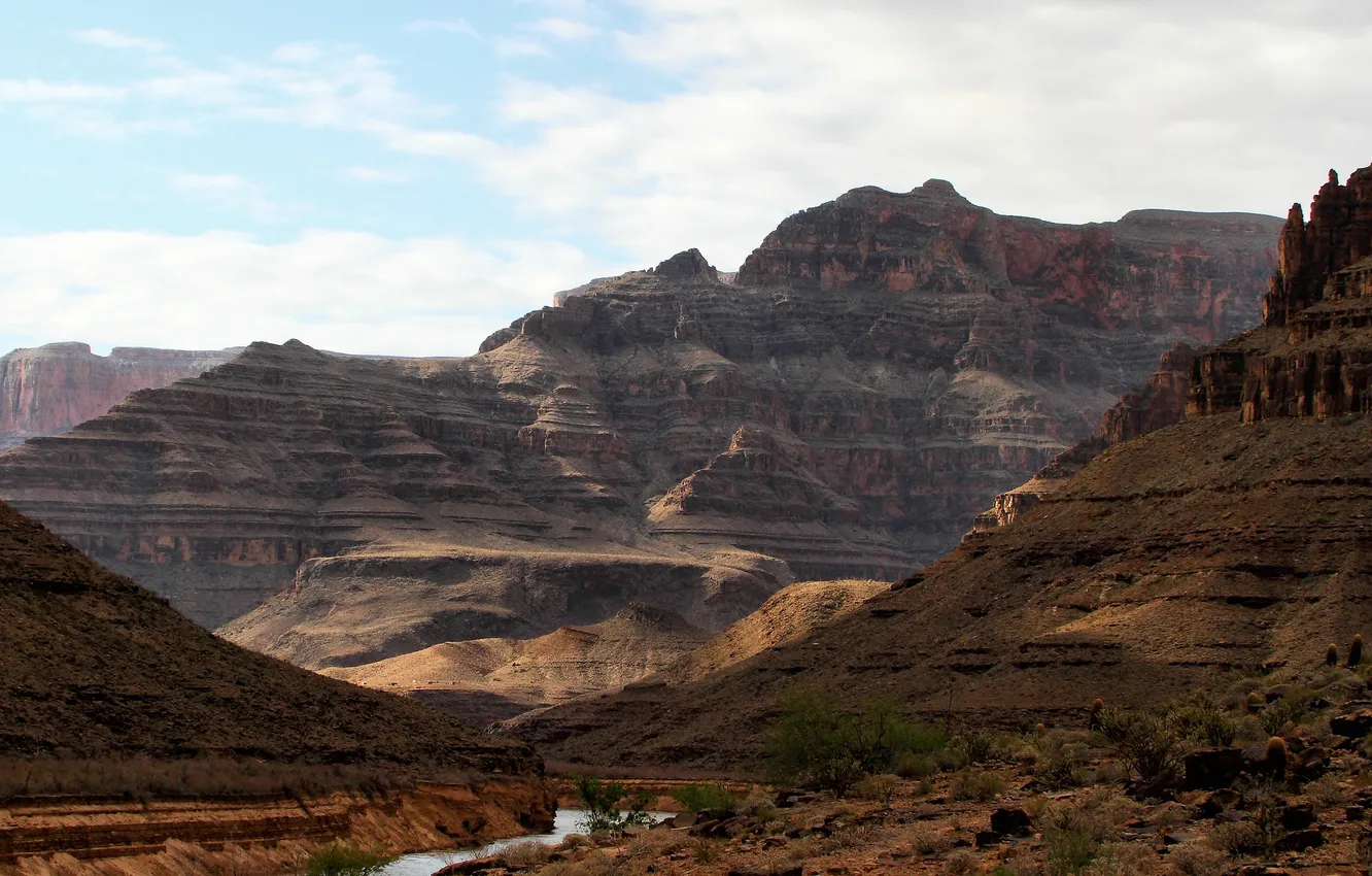 Фото обои небо, горы, каньон, Аризона, Grand Canyon, National Park