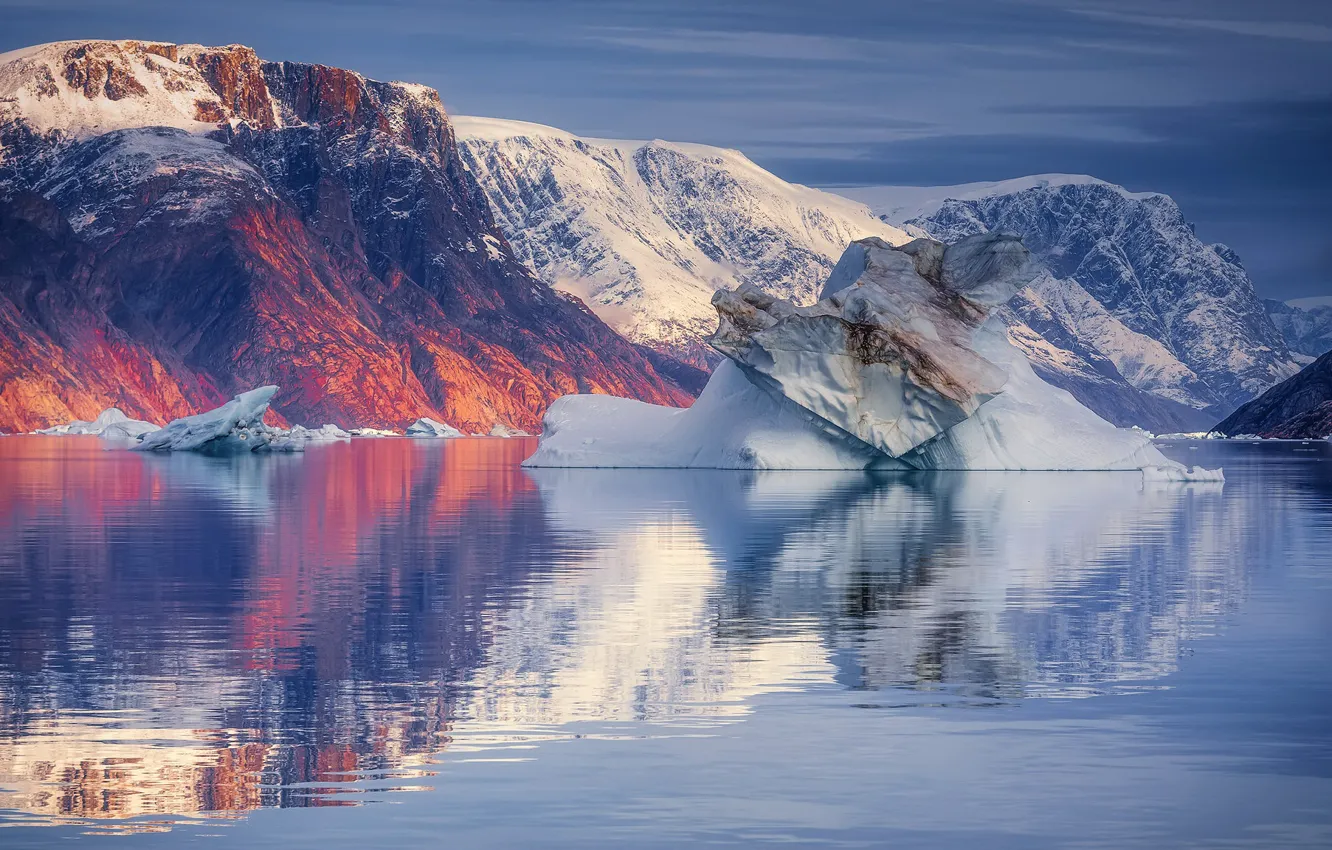 Фото обои море, лёд, Greenland