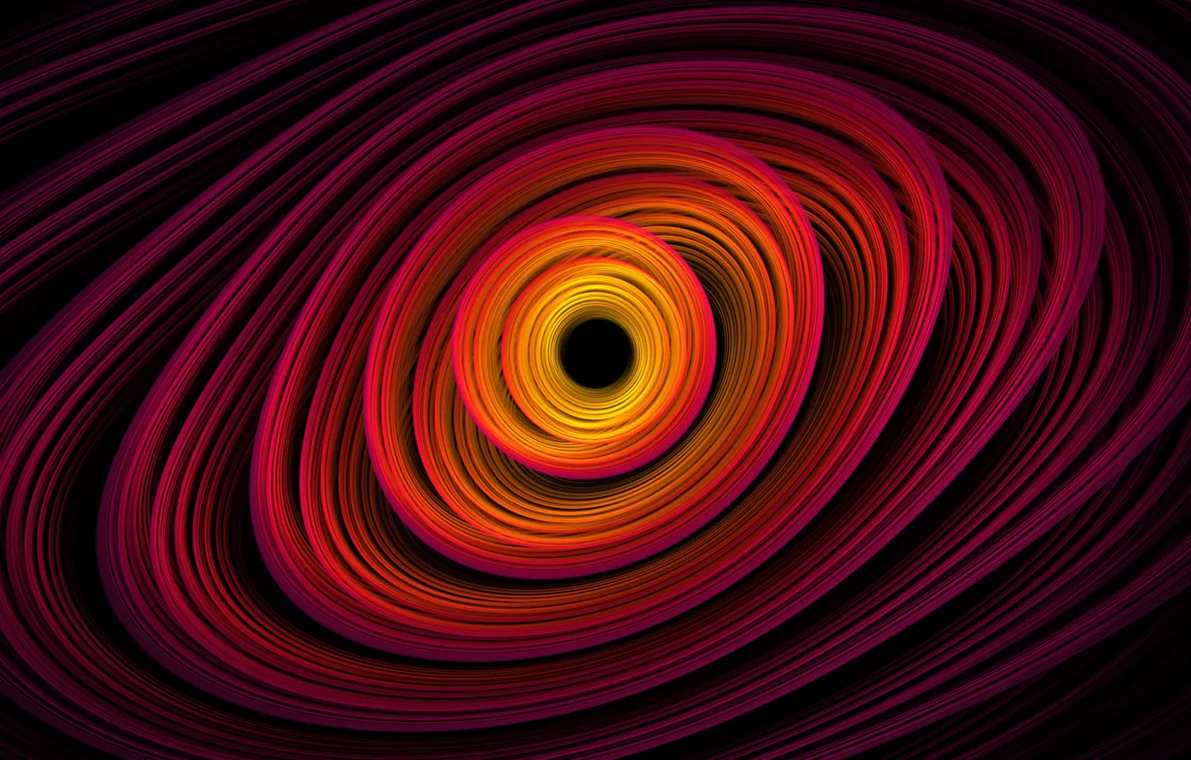 Фото обои космос, оранжевый, желтый, розовый, черный, спираль, черная дыра, чёрная дыра