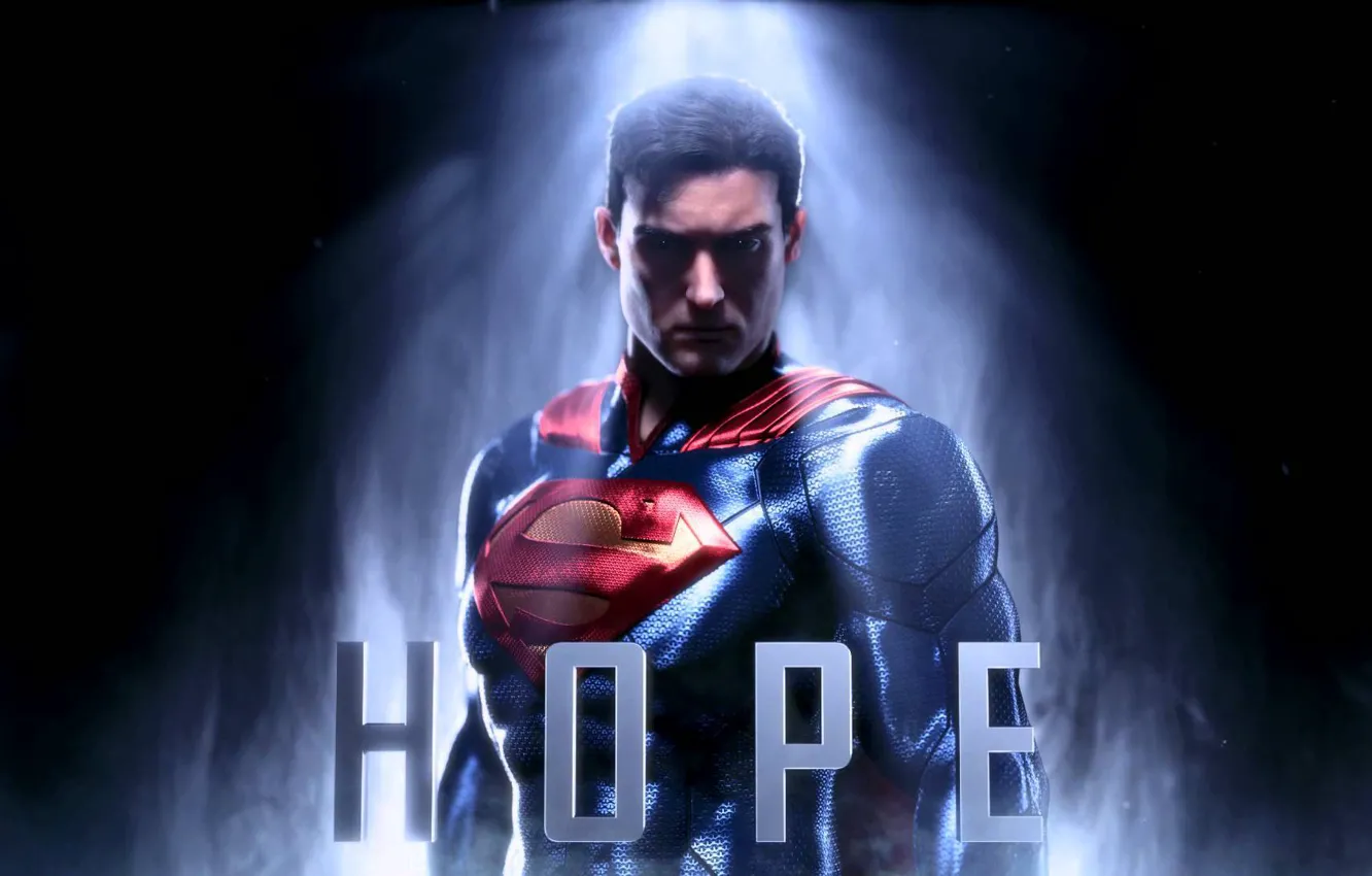 Фото обои взгляд, надежда, надпись, костюм, символ, Супермен, symbol, Superman