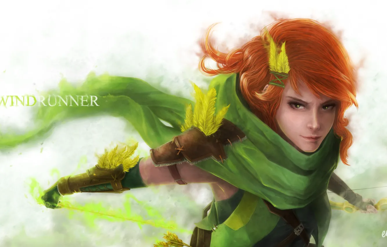 Фото обои лучница, dota 2, windrunner, windranger