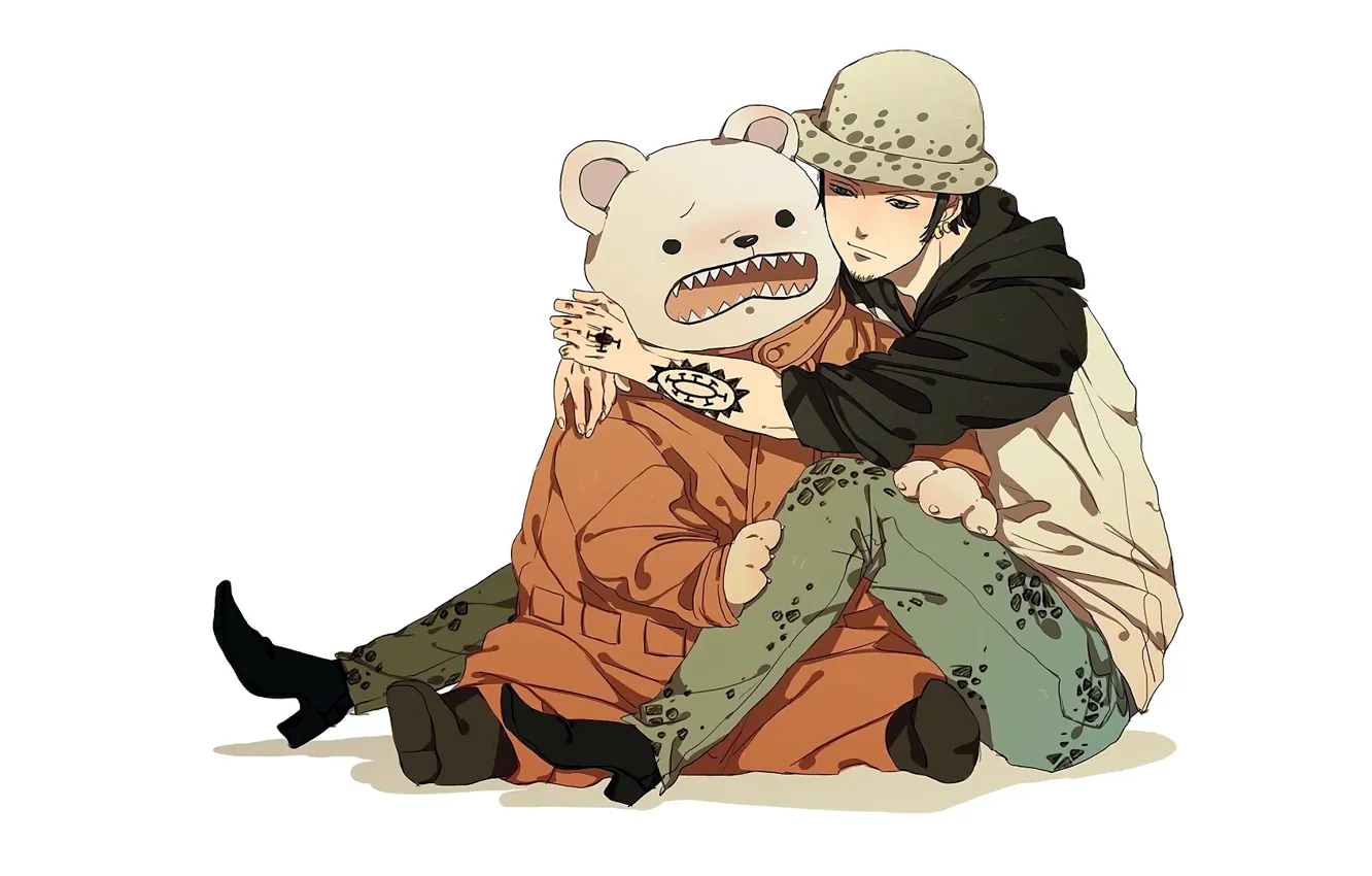 Фото обои медведь, парень, One Piece