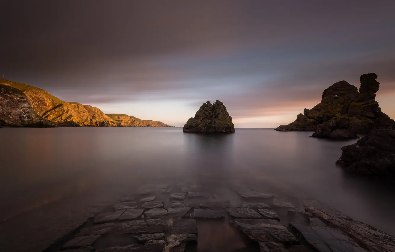 Фото обои Scotland, Long Exposure, Pettico Wick