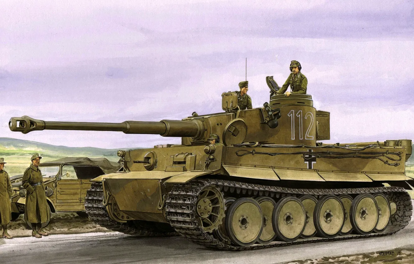 Фото обои Германия, Солдаты, Вторая Мировая война, Вермахт, Tiger I, WWII, панцерваффе, DAK