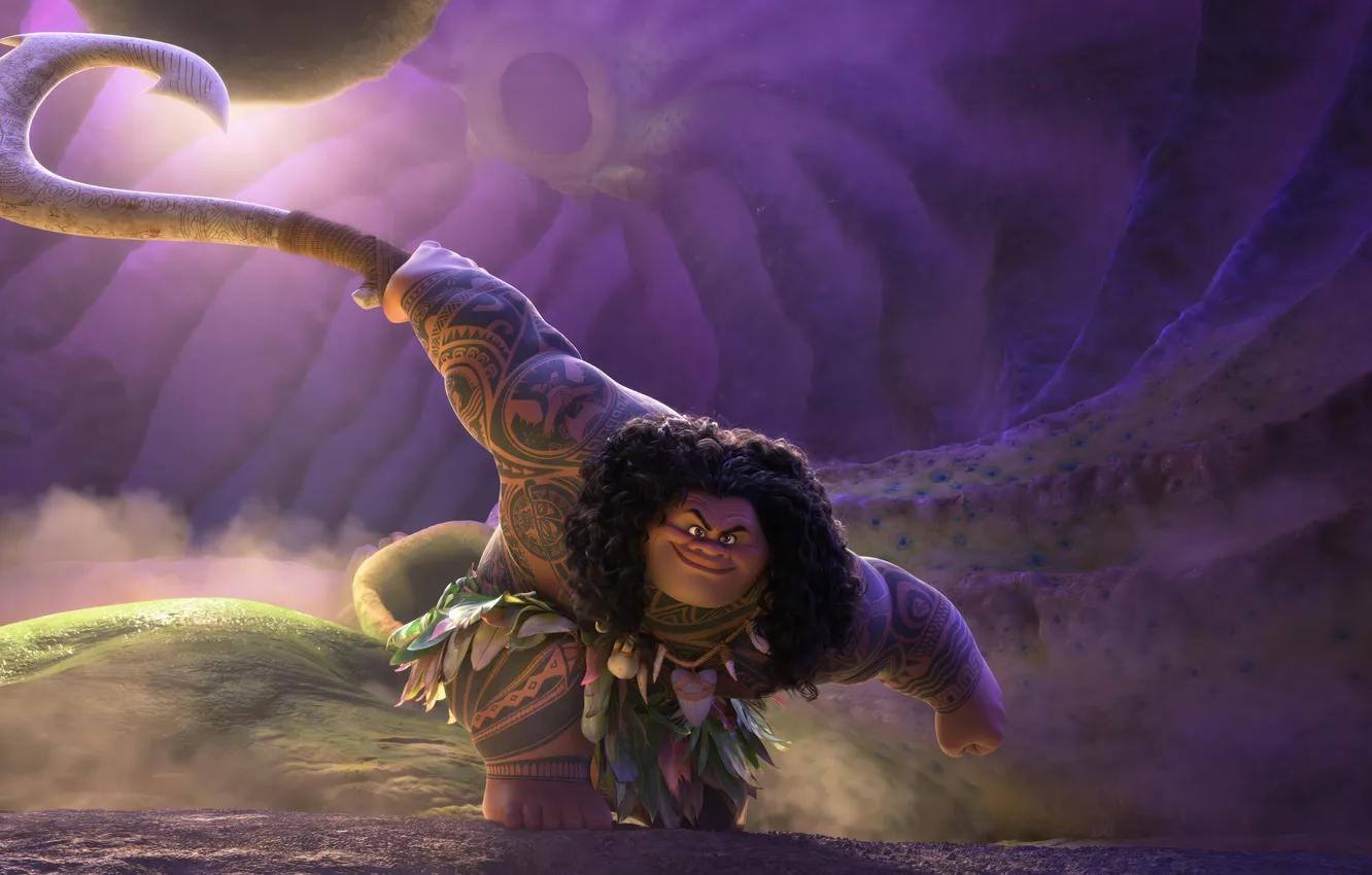 Фото обои мультфильм, мужчина, шаман, 2024, Moana 2