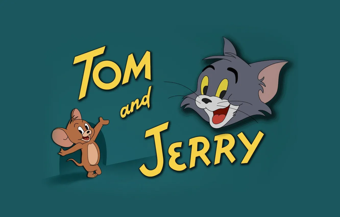 Фото обои кот, фон, мышь, Том и Джерри, Tom and Jerry