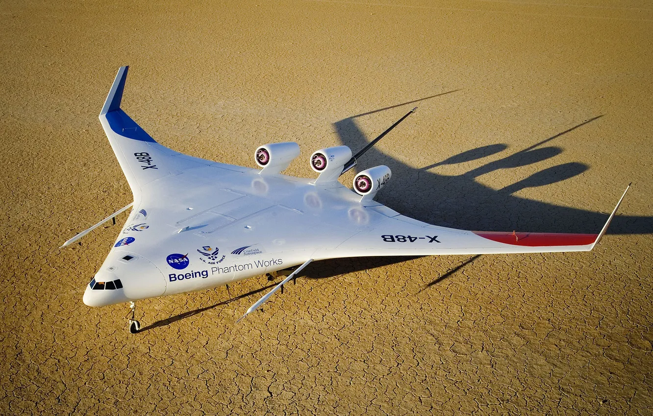 Фото обои НАСА, беспилотный, аппарат, экспериментальный, летательный, Boeing X-48B