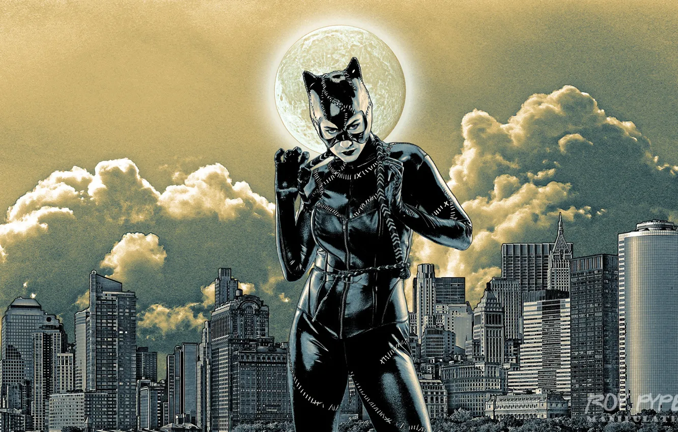 Фото обои desktop, wallpaper, photomanipulation, dc comics, catwoman, selina kyle