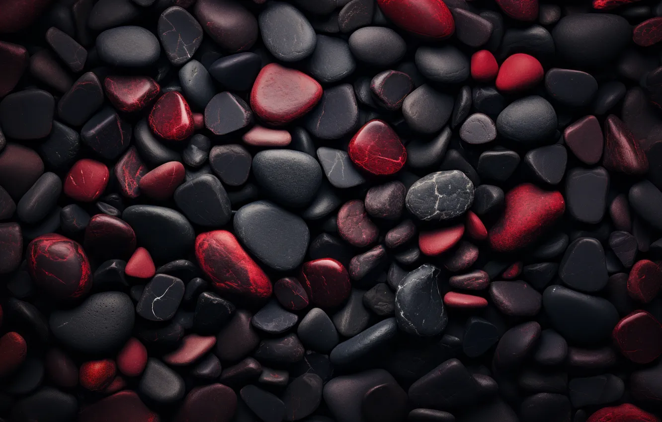 Фото обои Photography, Artistic, Pebbles, Dark aesthetic, Black rocks, Red rocks, Pile of rocks