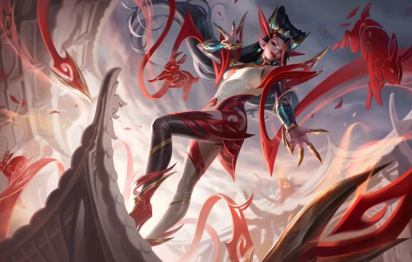Фото обои Новый год, персонаж, League of Legends, видеоигры, Riot Games, Zyra, фэнтези-арт