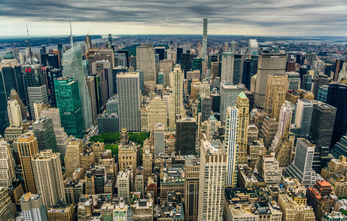 Фото обои панорама, Manhattan, New York City