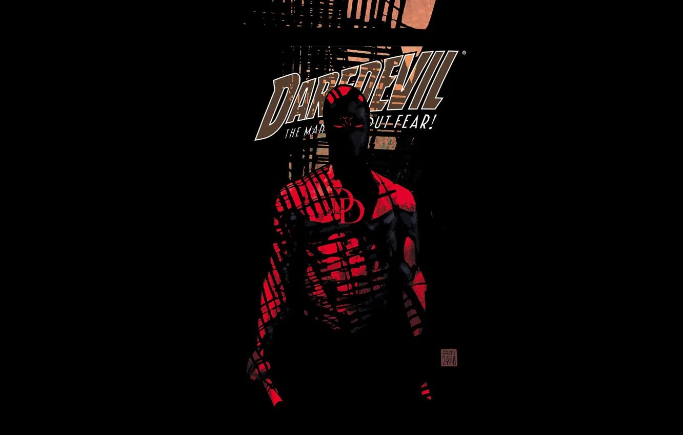 Фото обои Костюм, Герой, Маска, Комикс, Супергерой, Hero, Marvel, Daredevil