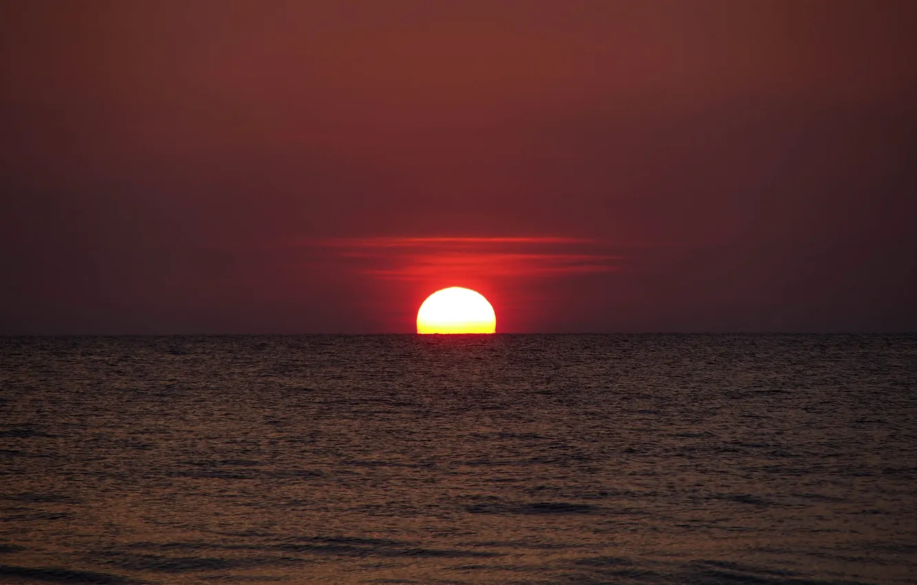 Фото обои пейзаж, океан, горизонт, Sunset, Sri Lanka, Bentota Beach