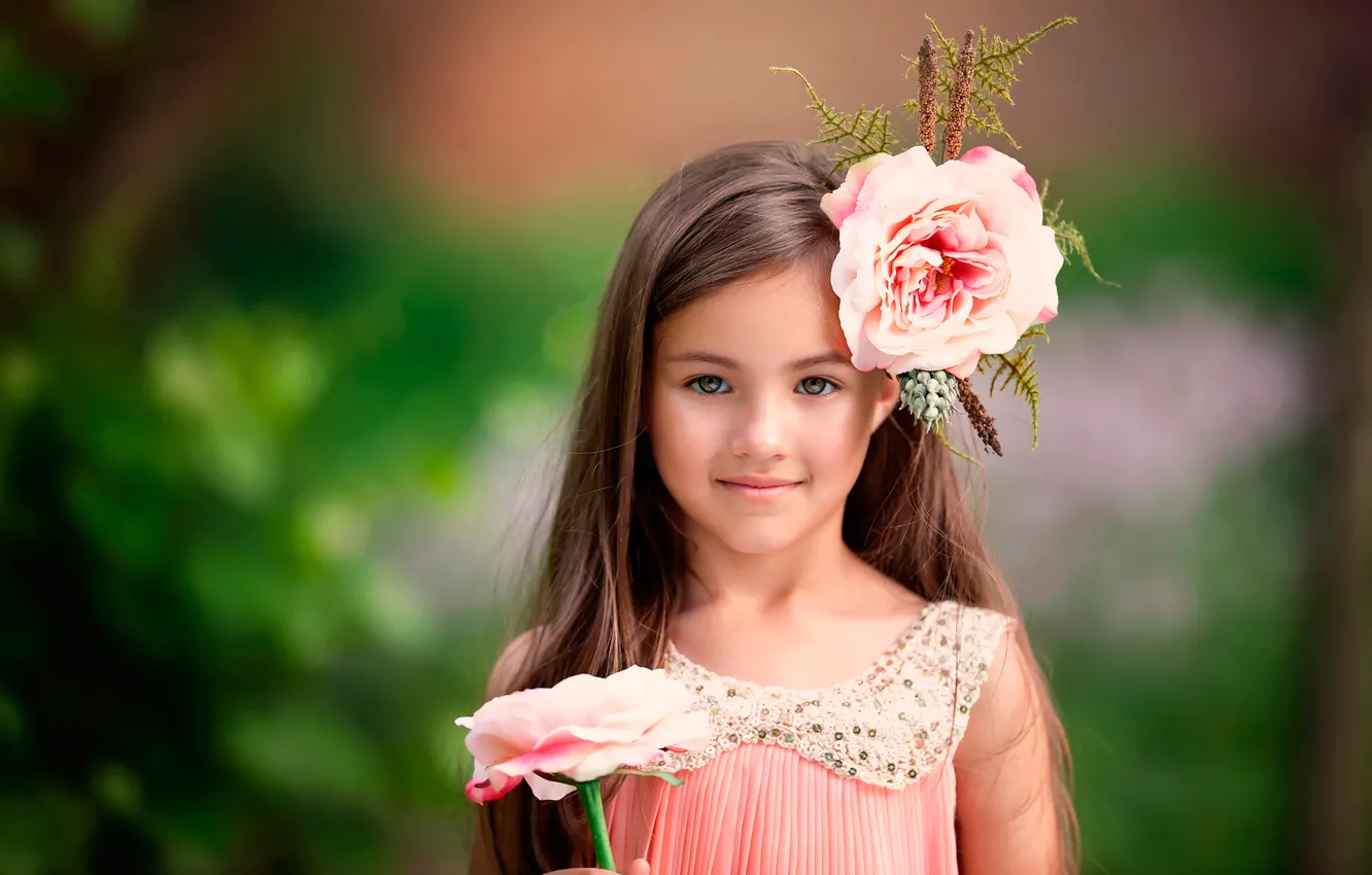Фото обои цветок, улыбка, девочка, beautiful eyes, child photography, Little Flower