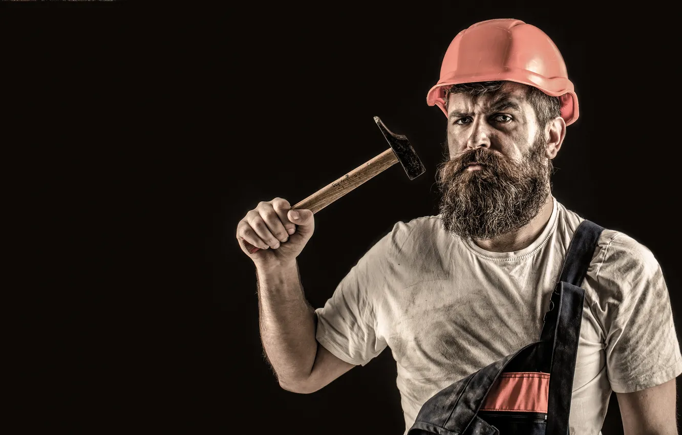 Фото обои concept, face, engineer, build, equipment, beard, construction, caucasian