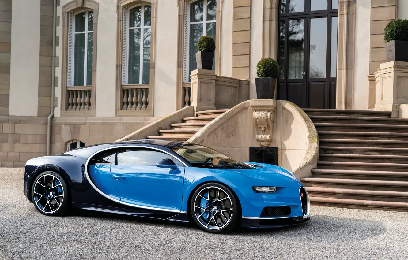 Фото обои Bugatti, особняк, 2016, Chiron