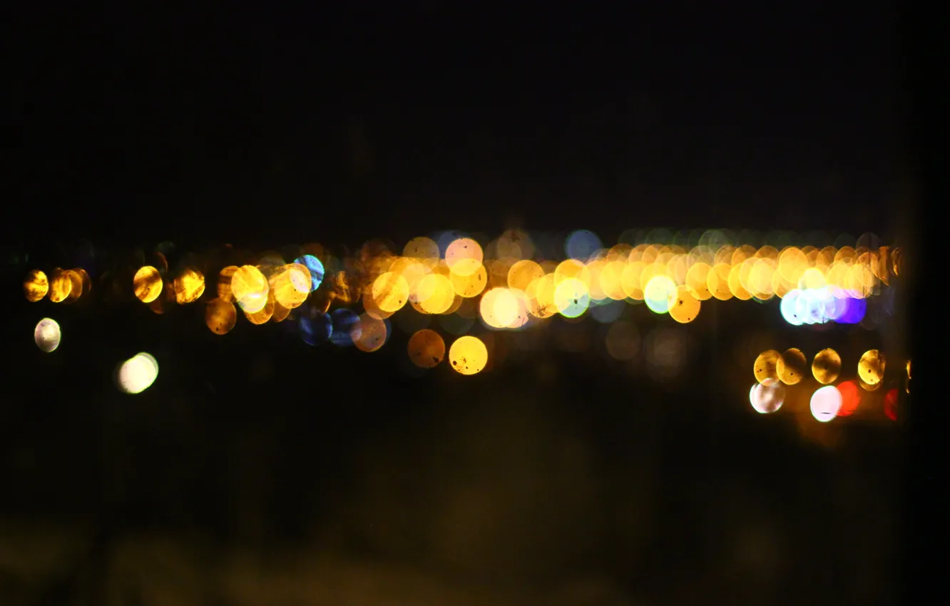Фото обои свет, ночь, город, огни, фонари