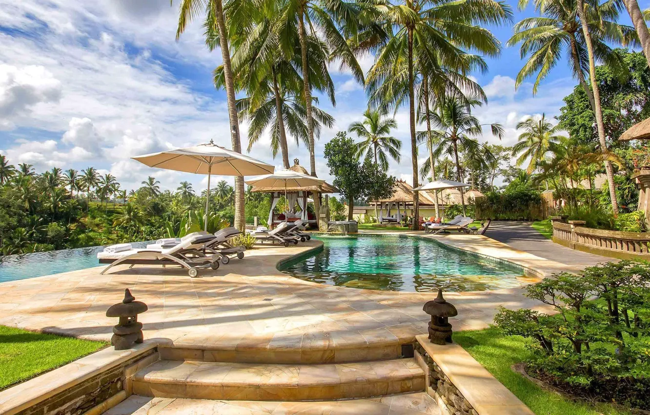 Фото обои пальмы, бассейн, Индонезия, отель, курорт, Viceroy Bali Resort
