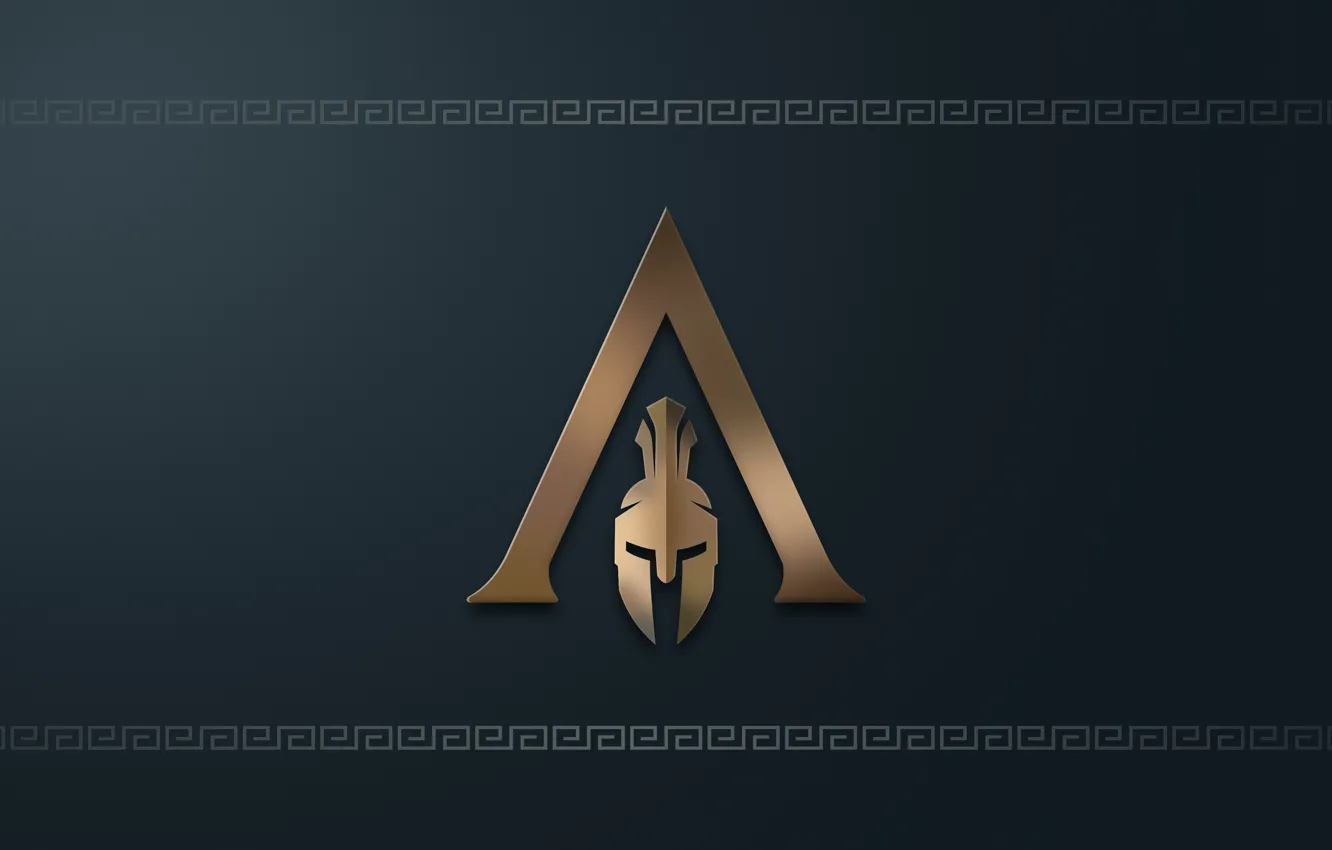 Фото обои logo, game, minimalism, Ubisoft, Assassin's Creed, digital art, simple background, Assassin's Creed Odyssey