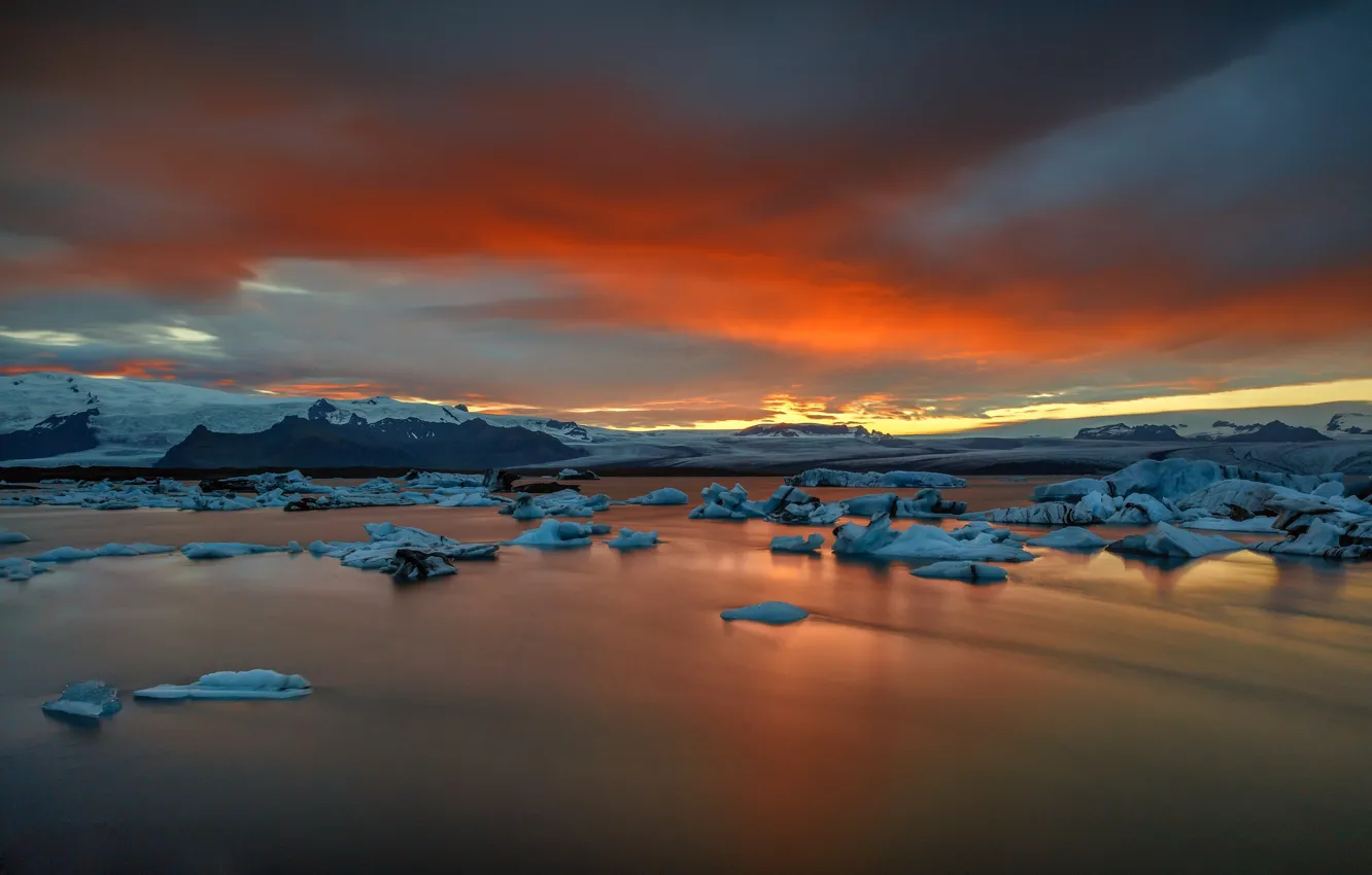 Фото обои Исландия, Iceland, Auster-Skaftafellssysla, Jökulsárlón