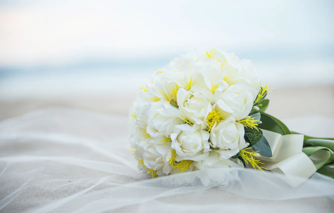 Фото обои розы, букет, белые, свадьба, Roses, wedding, Bouquets