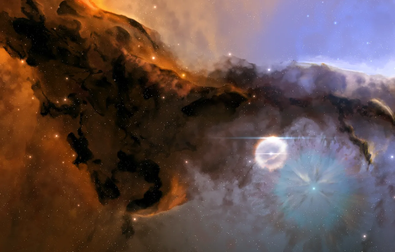 Фото обои космос, звезды, туманность, nebula